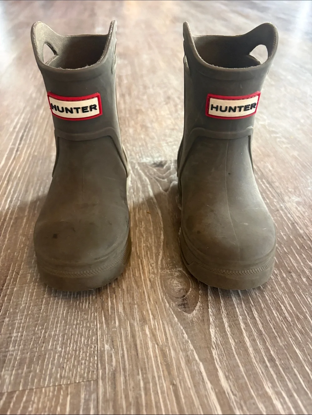 Hunter Kids Olive Green Short Rain Boots